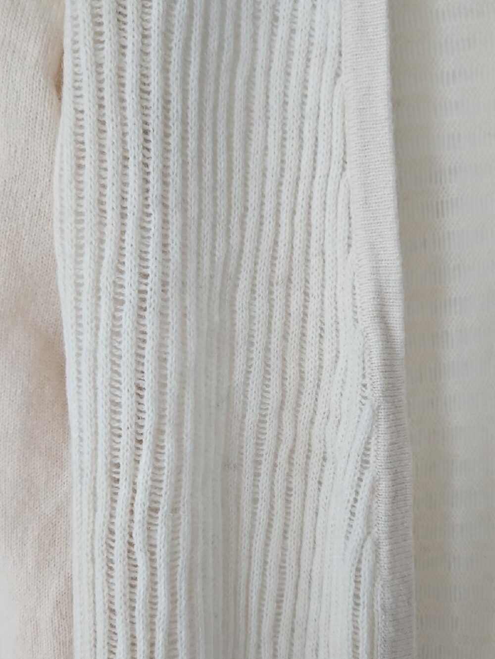 Max Studio Cream Open-Front Ribbed Cashmere Cardigan - Picture 3 of 11